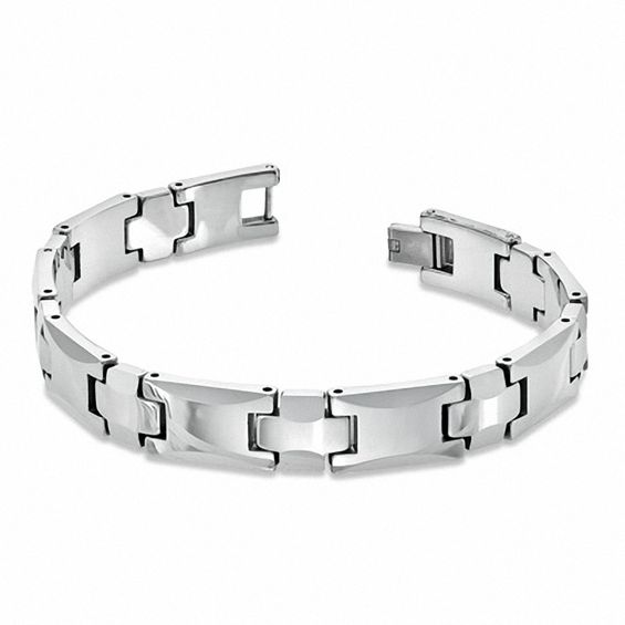 Rounded Link Bracelet in Tungsten - 8.5"