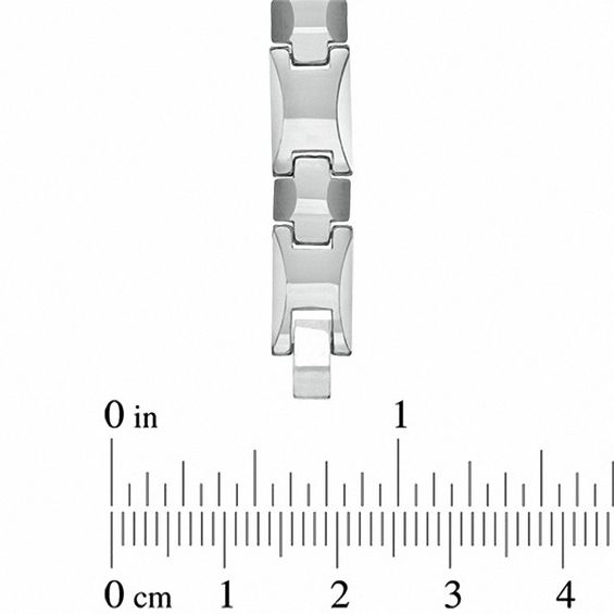 Rounded Link Bracelet in Tungsten - 8.5"
