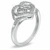 Thumbnail Image 2 of 1/6 CT. T.W. Diamond Heart-Shaped Ring in Sterling Silver