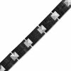 Thumbnail Image 0 of Men's Pyramid Bracelet in Black IP Stainless Steel and Tungsten - 8.5"