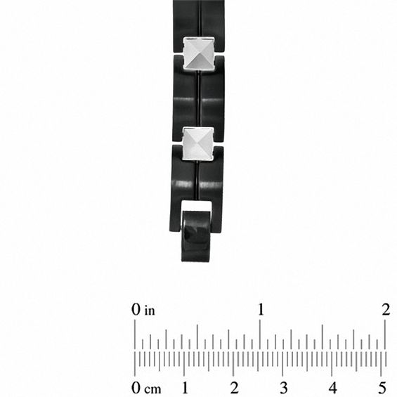 Pyramid Bracelet in Black IP Stainless Steel and Tungsten - 8.5"