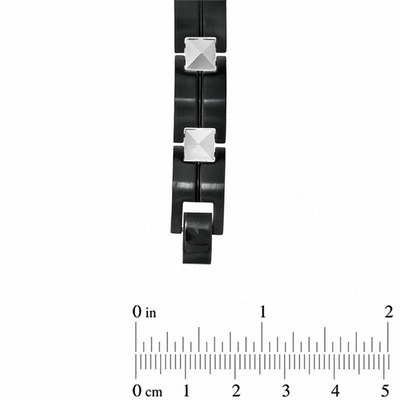 Main Image 3 of Pyramid Bracelet in Black IP Stainless Steel and Tungsten - 8.5"