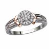 Thumbnail Image 1 of Cherished Promise Collection™ 1/5 CT. T.W. Diamond Promise Ring in Sterling Silver and 10K Rose Gold