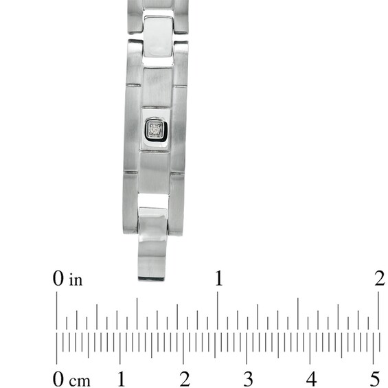 1/10 CT. T.w. Diamond Link Bracelet in Stainless Steel - 8.5"