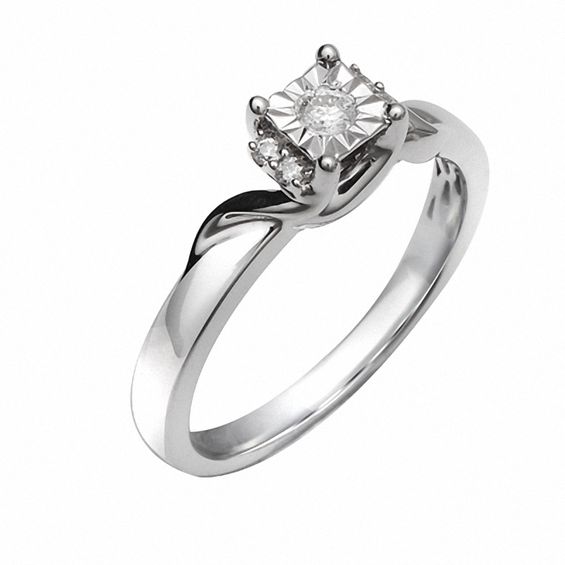 Cherished Promise Collectionâ¢ 1/10 CT. T.w. Diamond Majestic Promise Ring in Sterling Silver