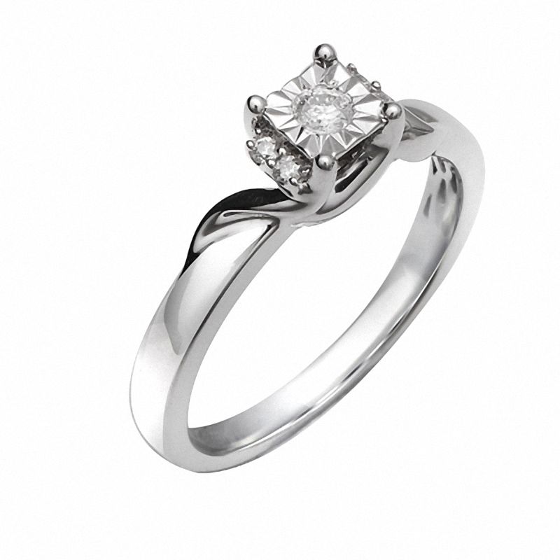 Cherished Promise Collection™ 1/10 CT. T.W. Diamond Majestic Promise Ring in Sterling Silver