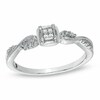 Thumbnail Image 1 of Cherished Promise Collection™ 1/15 CT. T.W. Quad Princess-Cut Diamond Promise Ring in Sterling Silver