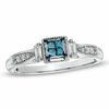 Thumbnail Image 0 of Cherished Promise Collection™ 1/5 CT. T.W. Enhanced Blue and White Diamond Promise Ring in 10K White Gold