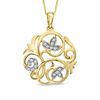 Thumbnail Image 1 of 1/8 CT. T.W. Diamond Vine Medallion Pendant in 10K Gold