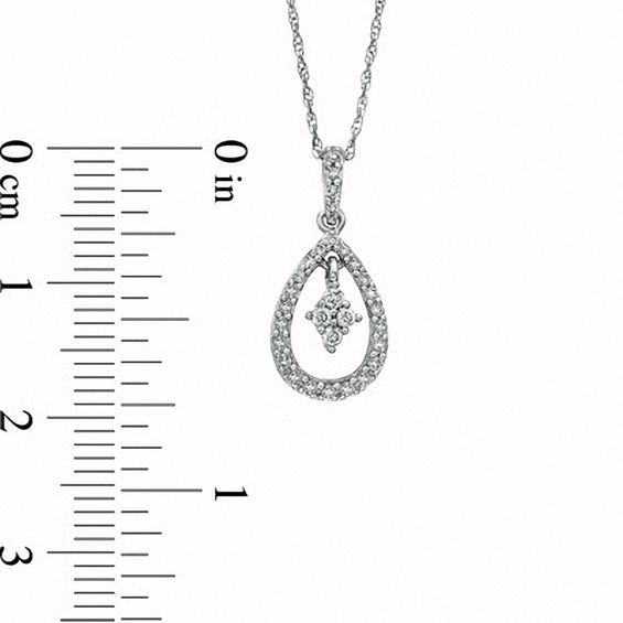 1/5 CT. T.w. Diamond Pear-Shaped Drop Pendant in 10K White Gold