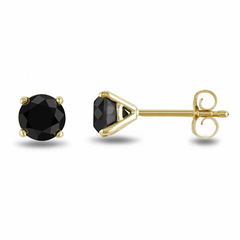 Main Image 1 of 1 CT. T.W. Black Diamond Stud Earrings in 10K Gold