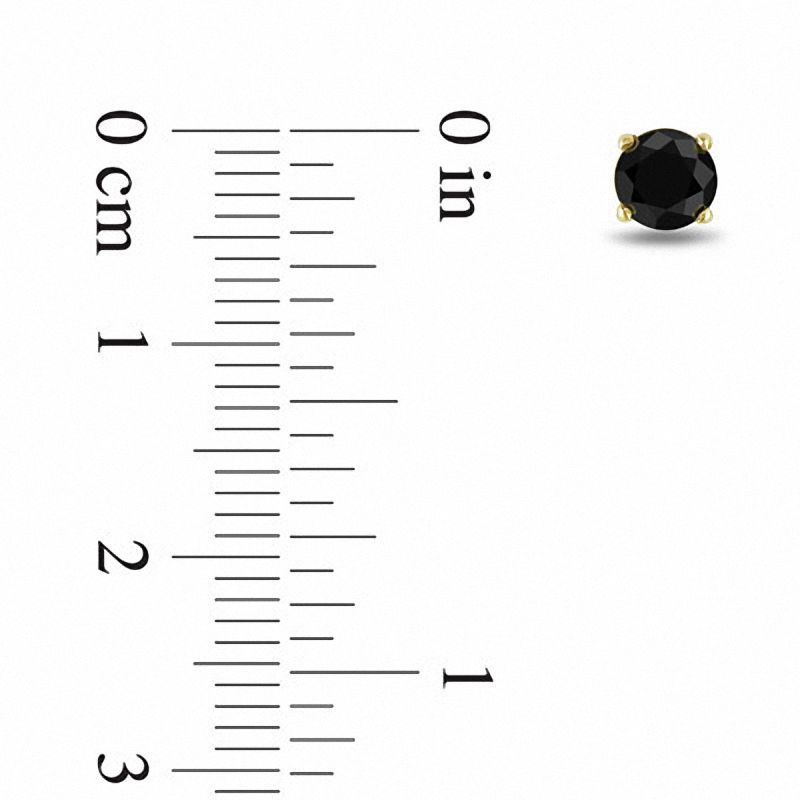 Main Image 2 of 1 CT. T.W. Black Diamond Stud Earrings in 10K Gold