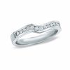 Thumbnail Image 1 of 1/4 CT. T.W. Diamond Contour Wedding Band in 14K White Gold