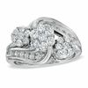 Thumbnail Image 1 of 1 CT. T.W. Composite Diamond Three Stone Swirl Bridal Set in 14K White Gold