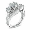 Thumbnail Image 2 of 1 CT. T.W. Composite Diamond Three Stone Swirl Bridal Set in 14K White Gold