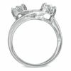 Thumbnail Image 4 of 1 CT. T.W. Composite Diamond Three Stone Swirl Bridal Set in 14K White Gold