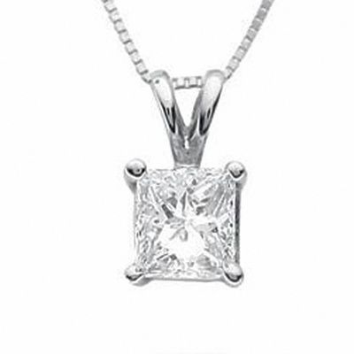 3 4 Ct Certified Princess Cut Diamond Solitaire Pendant In Platinum I Si2 Necklaces Zales - Images Of Diamond Solitaire Pendants 3 4 Ct Certified Princess Cut Diamond Solitaire Pendant In Platinum I Si2 Necklaces Zales - Images Of Diamond Solitaire Pendants