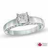 Thumbnail Image 1 of 1-1/4 CT. T.W. Certified Princess-Cut Canadian Diamond Engagement Ring in 14K White Gold (I/I1)