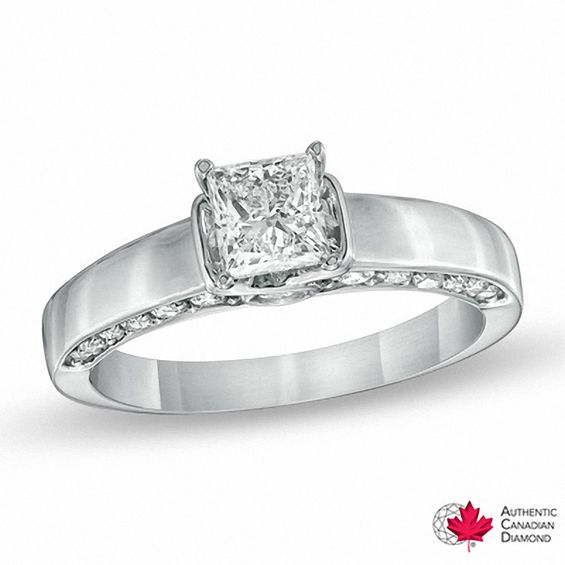 Zales 1 1 4 CT. T.w. Certified Princess Cut Canadian Diamond Engagement Ring in 14K White Gold I I1 Connecticut Post Mall