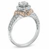 1-1/10 CT. T.W. Diamond Vintage-Style Frame Engagement Ring in 14K Two-Tone Gold