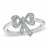 Thumbnail Image 1 of Diamond Accent Bow Ring in Sterling Silver