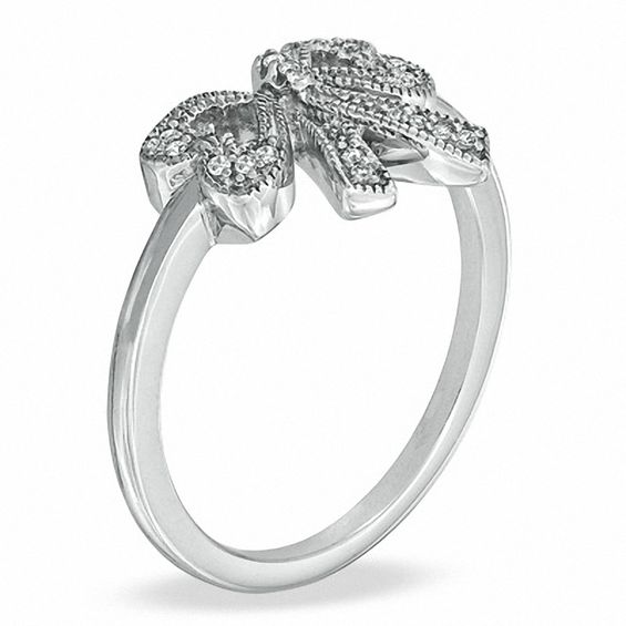 Diamond Accent Bow Ring in Sterling Silver