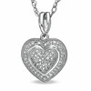 Thumbnail Image 1 of 1/10 CT. T.W. Diamond Pavé Heart Frame Pendant in Sterling Silver