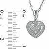 Thumbnail Image 2 of 1/10 CT. T.W. Diamond Pavé Heart Frame Pendant in Sterling Silver