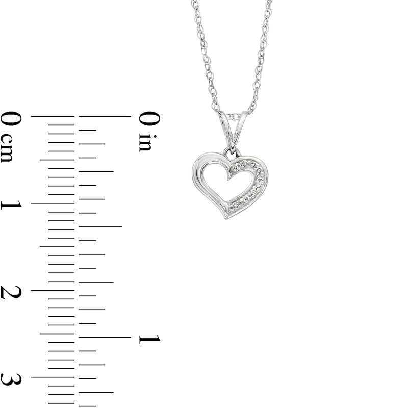 Main Image 2 of Diamond Accent Heart Pendant in 10K White Gold