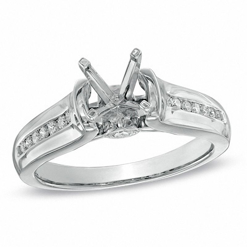 Main Image 1 of 1/4 CT. T.W. Diamond Semi-Mount in 14K White Gold