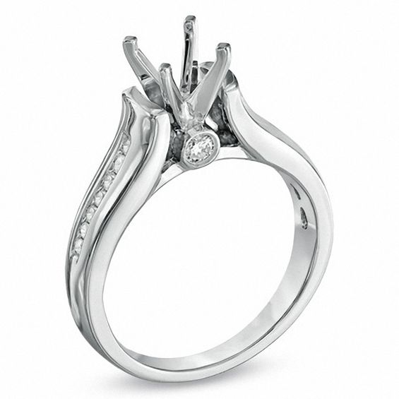 1/4 CT. T.w. Diamond Semi-Mount in 14K White Gold