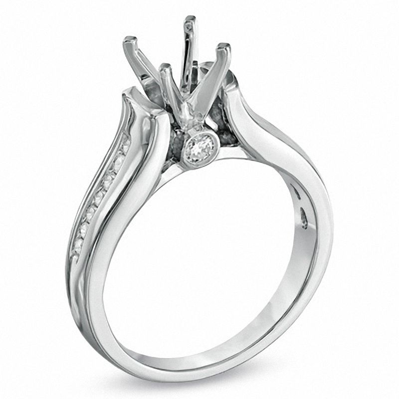 Main Image 2 of 1/4 CT. T.W. Diamond Semi-Mount in 14K White Gold