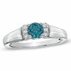 Thumbnail Image 1 of 3/4 CT. T.W. Enhanced Blue and White Diamond Engagement Ring in 14K White Gold