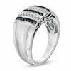 Thumbnail Image 2 of 1/4 CT. T.W. Enhanced Blue and White Diamond Ring in Sterling Silver
