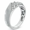 Thumbnail Image 2 of Men's 1/4 CT. T.W. Diamond Slant Anniversary Band in 10K White Gold