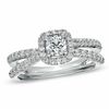 Thumbnail Image 1 of 1 CT. T.W. Diamond Frame Split Shank Ring in 14K White Gold