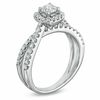 Thumbnail Image 2 of 1 CT. T.W. Diamond Frame Split Shank Ring in 14K White Gold