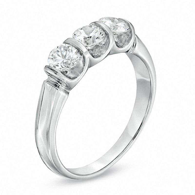 1 CT. T.W. Diamond Three Stone Ring in 14K White Gold