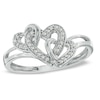 Thumbnail Image 1 of 1/10 CT. T.W. Diamond Triple Heart Promise Ring in Sterling Silver