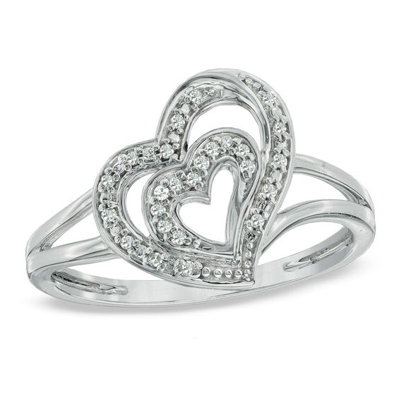 Zales double on sale heart ring