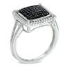 1/5 CT. T.W. Black Diamond Composite Square-Shaped Ring in Sterling Silver