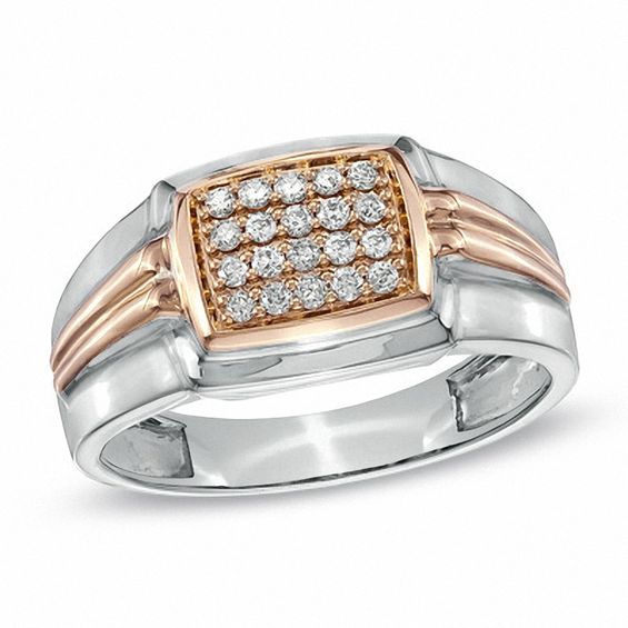 1/4 CT. T.w. Diamond Anniversary Band in 10K Two-Tone Gold