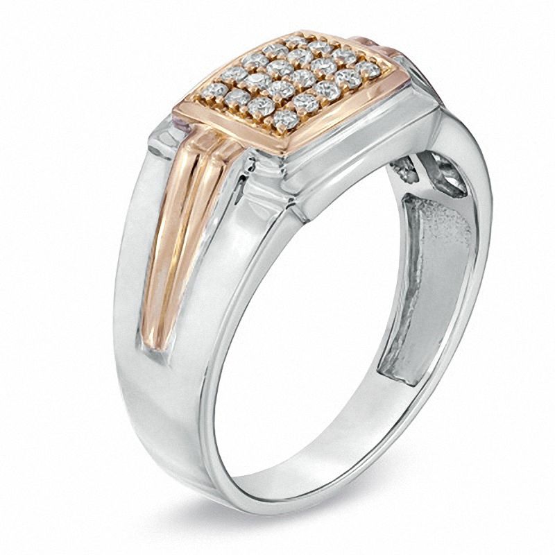 Main Image 2 of 1/4 CT. T.W. Diamond Anniversary Band in 10K Two-Tone Gold