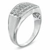 Thumbnail Image 1 of Men's 1/3 CT. T.W. Diamond Three Row Comfort Fit Anniversary Band in 10K White Gold