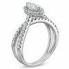 Thumbnail Image 2 of 1 CT. T.W. Marquise Diamond Frame Split Shank Ring in 14K White Gold