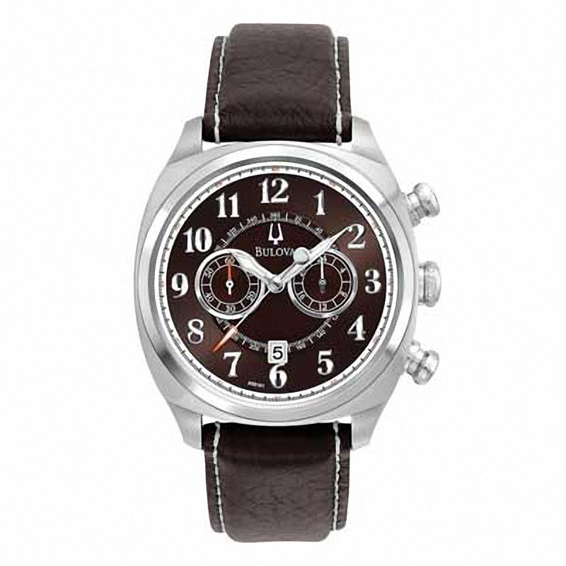 Men's Bulova Adventurer Chronograph Watch with Brown Dial (Model: 96B161)
