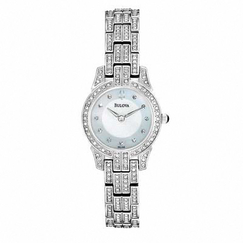 Main Image 1 of Ladies' Bulova Crystal Accent Watch with Mother-of-Pearl (Model: 96L149)