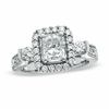 Thumbnail Image 1 of 1-3/4 CT. T.W. Certified Radiant-Cut Diamond Frame Engagement Ring in 14K White Gold (I/I1)