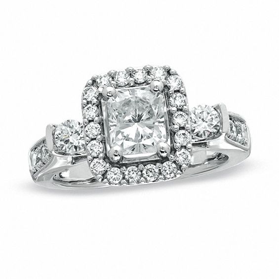 1-3/4 CT. T.w. Certified Radiant-Cut Diamond Frame Engagement Ring in 14K White Gold (I/I1)