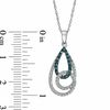 Thumbnail Image 2 of 1/3 CT. T.W. Enhanced Blue and White Diamond Teardrop-Shaped Swirl Pendant in 10K White Gold